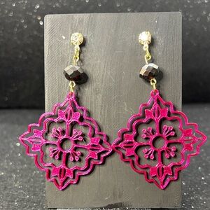 Burgundy and Black Color Shift, Dangle Earrings